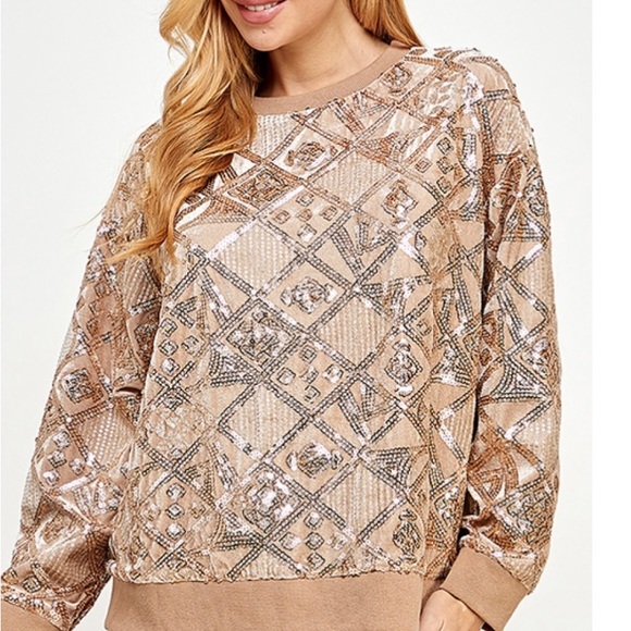 Gold Sequins Velvet 2 piece Large Set - Picture 3 of 8